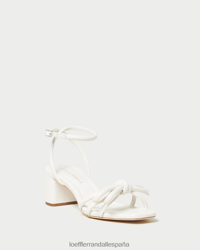 zapatos 0428224 blanco mujer Loeffler Randall sandalia mikel con lazo y tacón medio