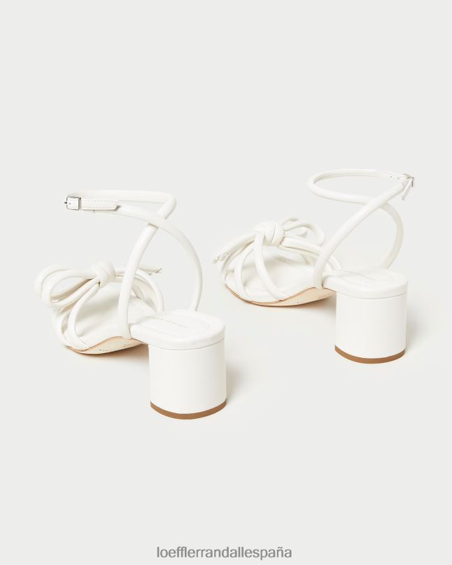zapatos 0428224 blanco mujer Loeffler Randall sandalia mikel con lazo y tacón medio
