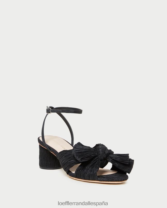 zapatos 0428225 negro mujer Loeffler Randall tacón con lazo plisado dahlia