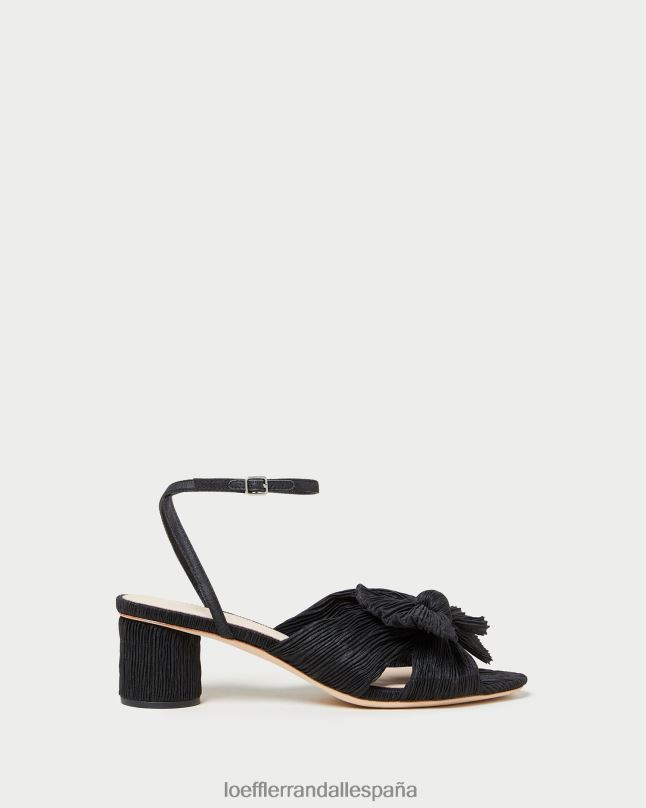 zapatos 0428225 negro mujer Loeffler Randall tacón con lazo plisado dahlia