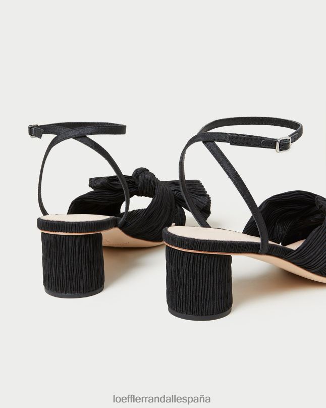 zapatos 0428225 negro mujer Loeffler Randall tacón con lazo plisado dahlia