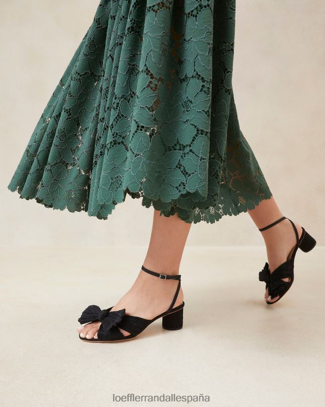 zapatos 0428225 negro mujer Loeffler Randall tacón con lazo plisado dahlia