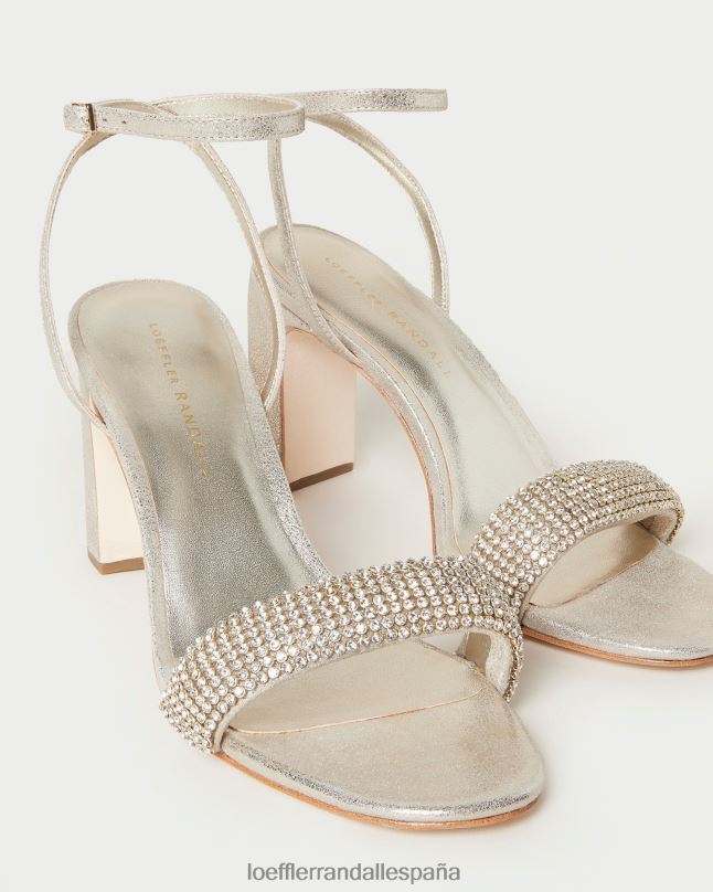 zapatos 0428226 capuchino mujer Loeffler Randall tacón shay con diamantes de imitación
