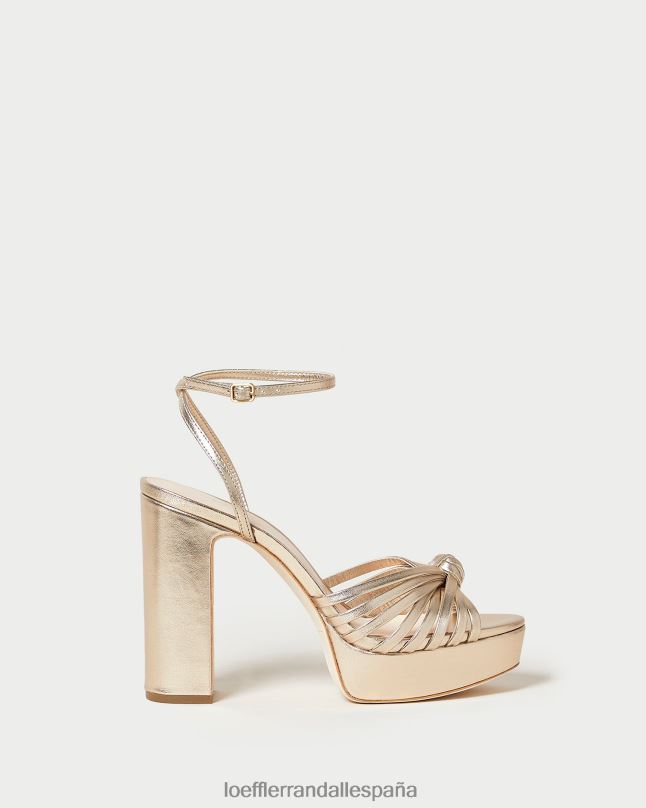 zapatos 0428227 champán mujer Loeffler Randall sandalia con plataforma y nudo rivka