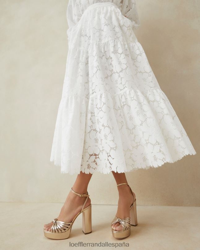 zapatos 0428227 champán mujer Loeffler Randall sandalia con plataforma y nudo rivka