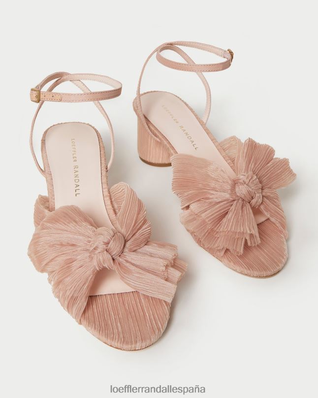 zapatos 0428230 belleza mujer Loeffler Randall tacón con lazo plisado dahlia