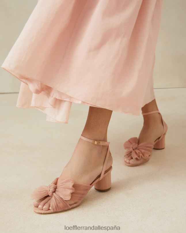 zapatos 0428230 belleza mujer Loeffler Randall tacón con lazo plisado dahlia