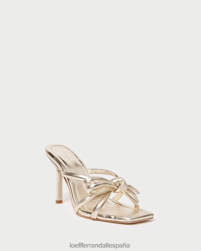 zapatos 0428231 champán mujer Loeffler Randall tacón con lazo margi
