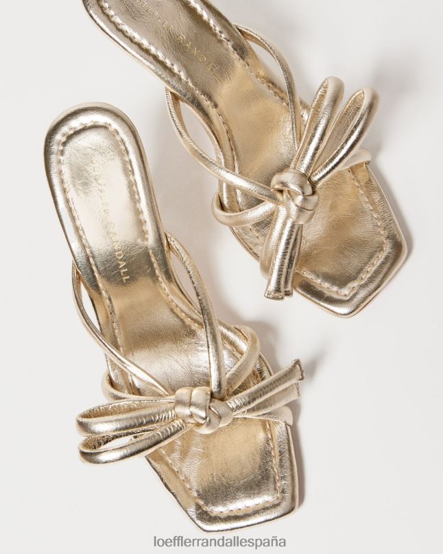 zapatos 0428231 champán mujer Loeffler Randall tacón con lazo margi