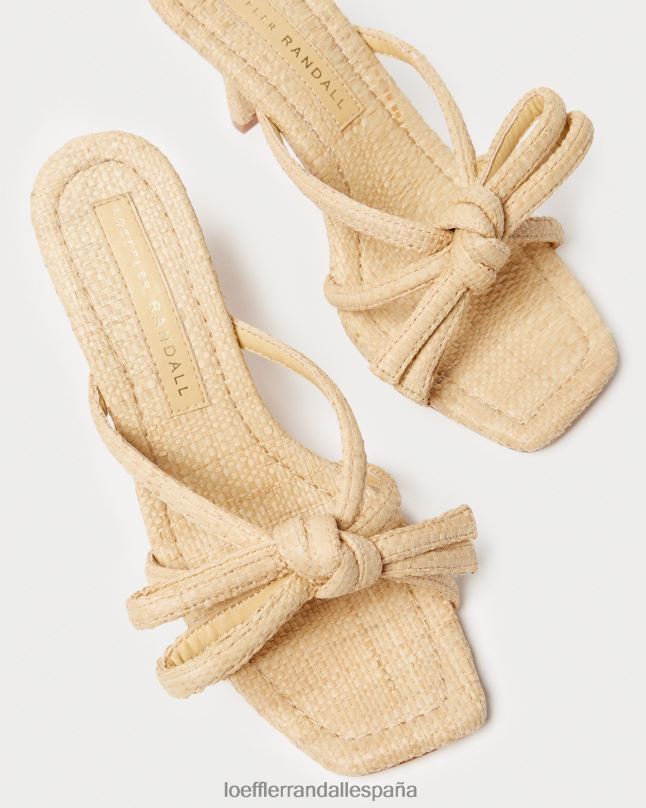 zapatos 0428235 natural mujer Loeffler Randall tacón con lazo margi