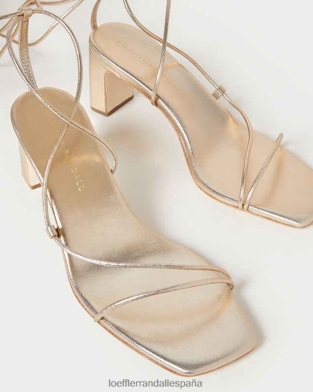 zapatos 0428237 champán mujer Loeffler Randall tacón envolvente cosette