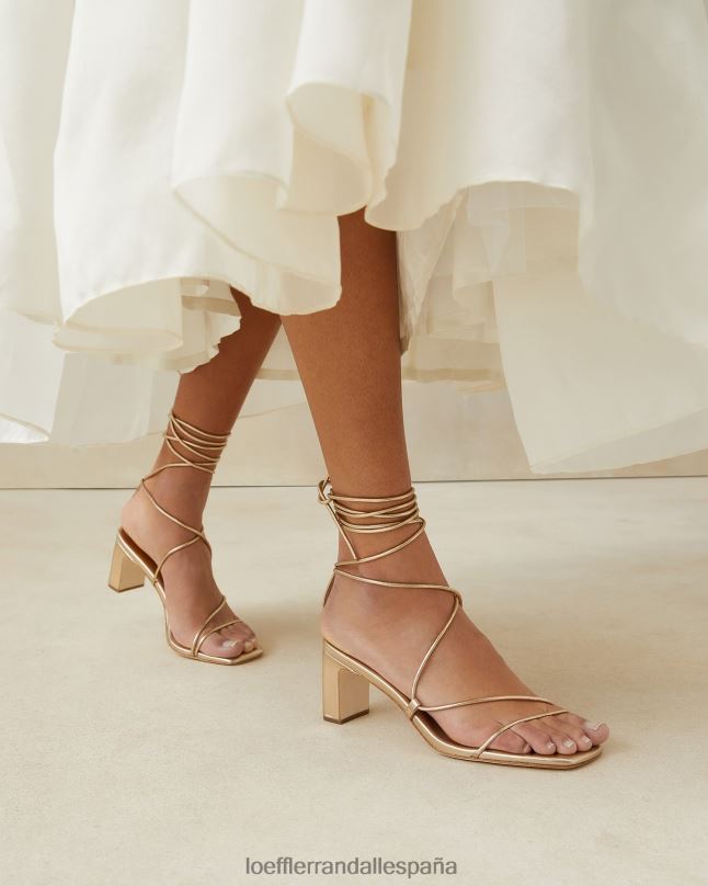 zapatos 0428237 champán mujer Loeffler Randall tacón envolvente cosette