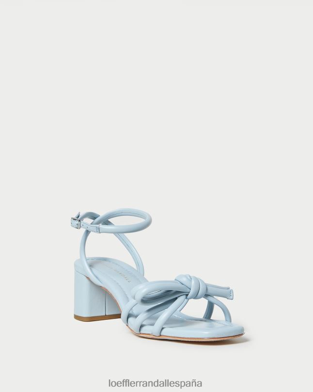 zapatos 0428240 azul mujer Loeffler Randall sandalia mikel con lazo y tacón medio