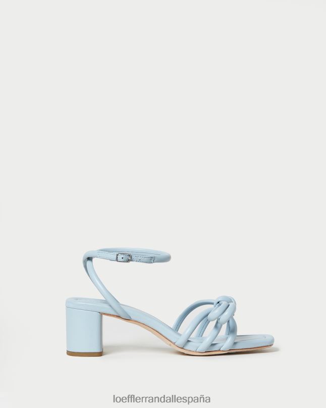 zapatos 0428240 azul mujer Loeffler Randall sandalia mikel con lazo y tacón medio