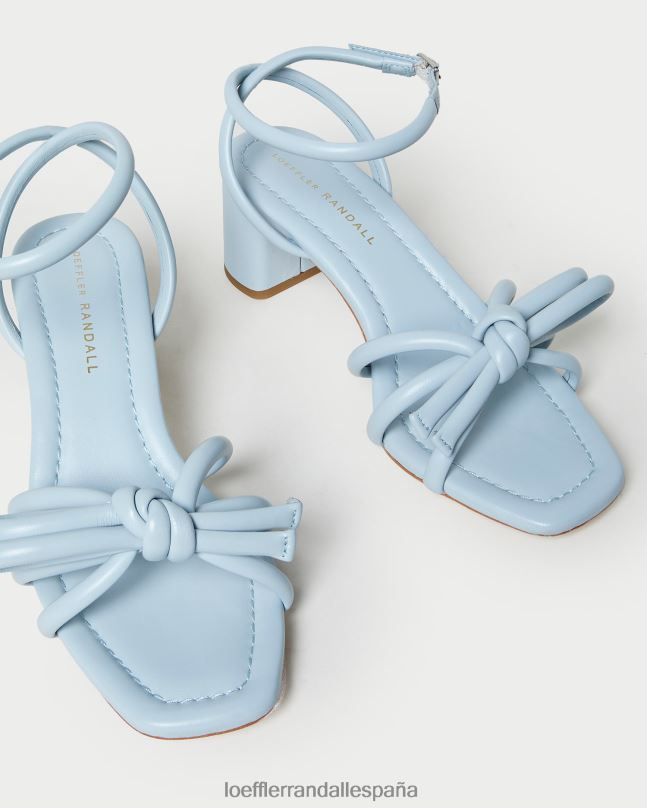 zapatos 0428240 azul mujer Loeffler Randall sandalia mikel con lazo y tacón medio
