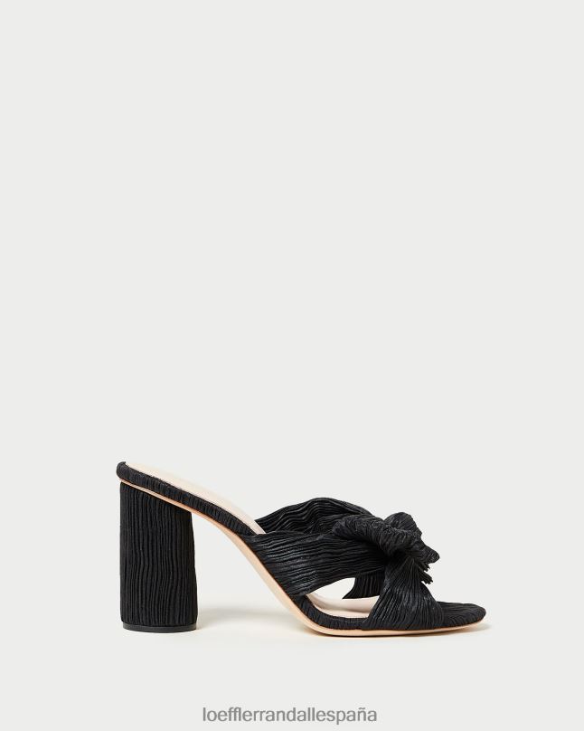 zapatos 0428243 negro mujer Loeffler Randall tacón con lazo plisado