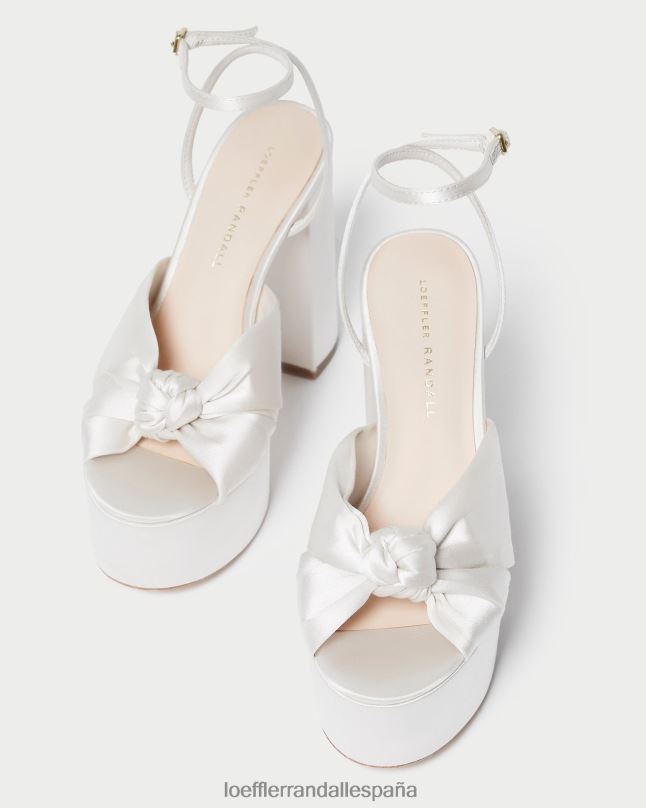 zapatos 0428247 crema mujer Loeffler Randall plataforma de nudo roz