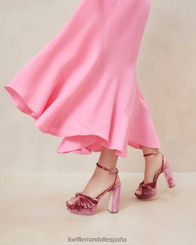 zapatos 0428248 Rosa de té mujer Loeffler Randall sandalia con plataforma y nudo rivka
