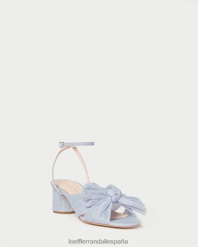 zapatos 042824 azul mujer Loeffler Randall tacón con lazo plisado dahlia