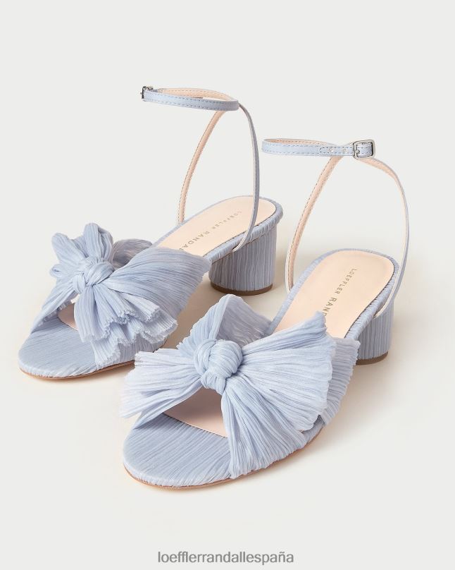 zapatos 042824 azul mujer Loeffler Randall tacón con lazo plisado dahlia