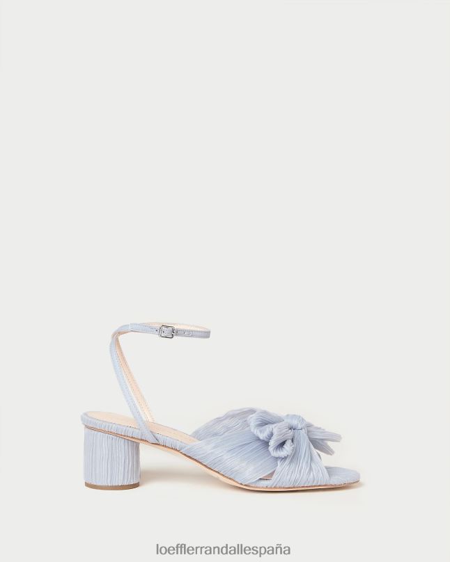 zapatos 042824 azul mujer Loeffler Randall tacón con lazo plisado dahlia