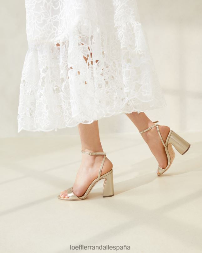 zapatos 0428250 champán mujer Loeffler Randall sandalia malia con tacón curvado