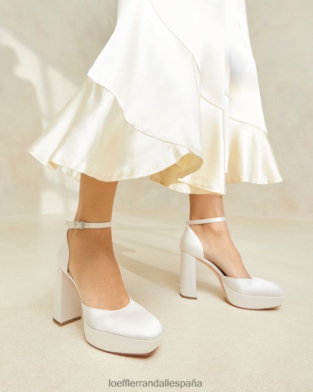 zapatos 0428252 crema mujer Loeffler Randall plataforma cerrada selina