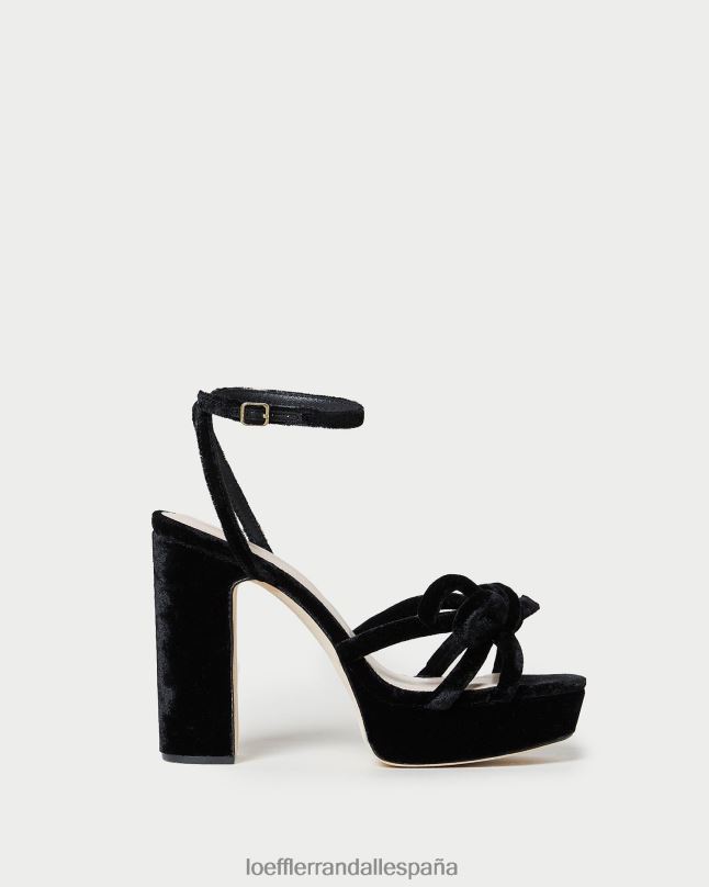 zapatos 0428255 negro mujer Loeffler Randall tacón melany con plataforma y lazo