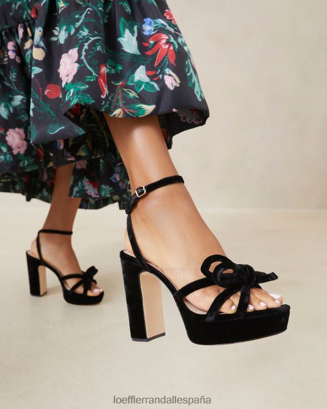 zapatos 0428255 negro mujer Loeffler Randall tacón melany con plataforma y lazo