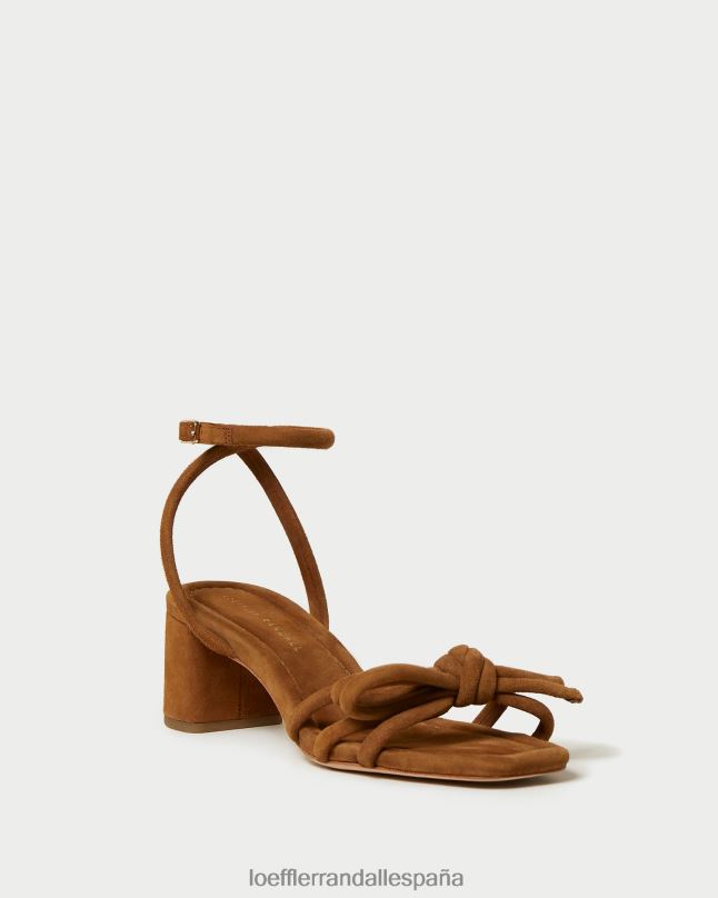 zapatos 0428262 cacao mujer Loeffler Randall sandalia mikel con lazo y tacón medio