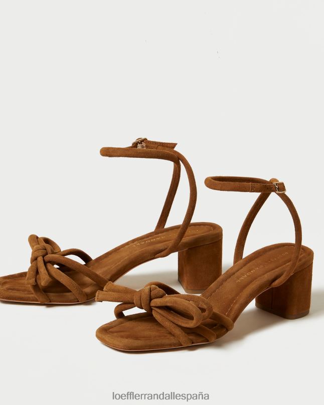 zapatos 0428262 cacao mujer Loeffler Randall sandalia mikel con lazo y tacón medio