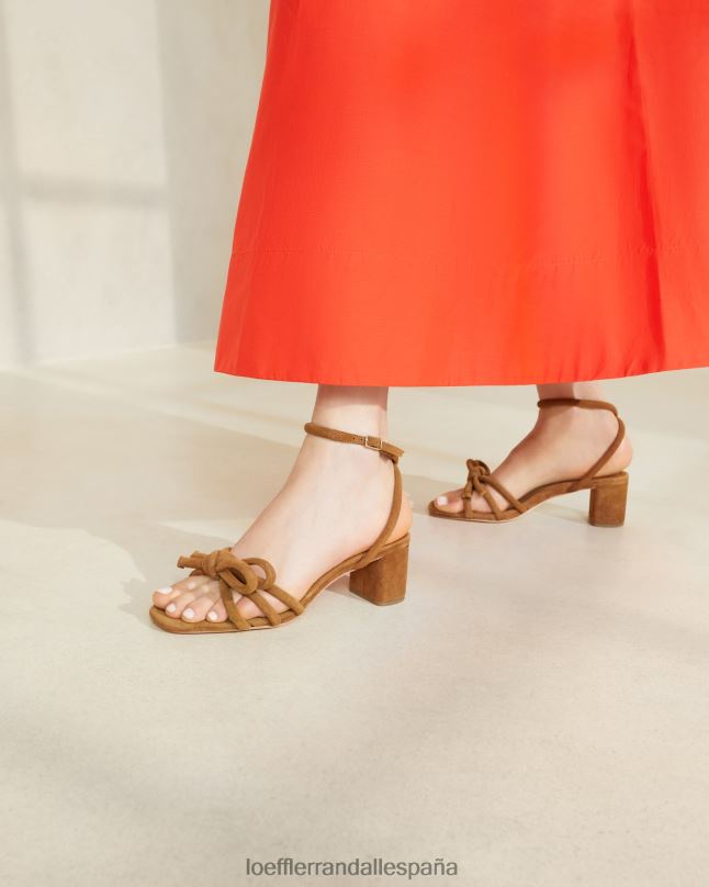 zapatos 0428262 cacao mujer Loeffler Randall sandalia mikel con lazo y tacón medio