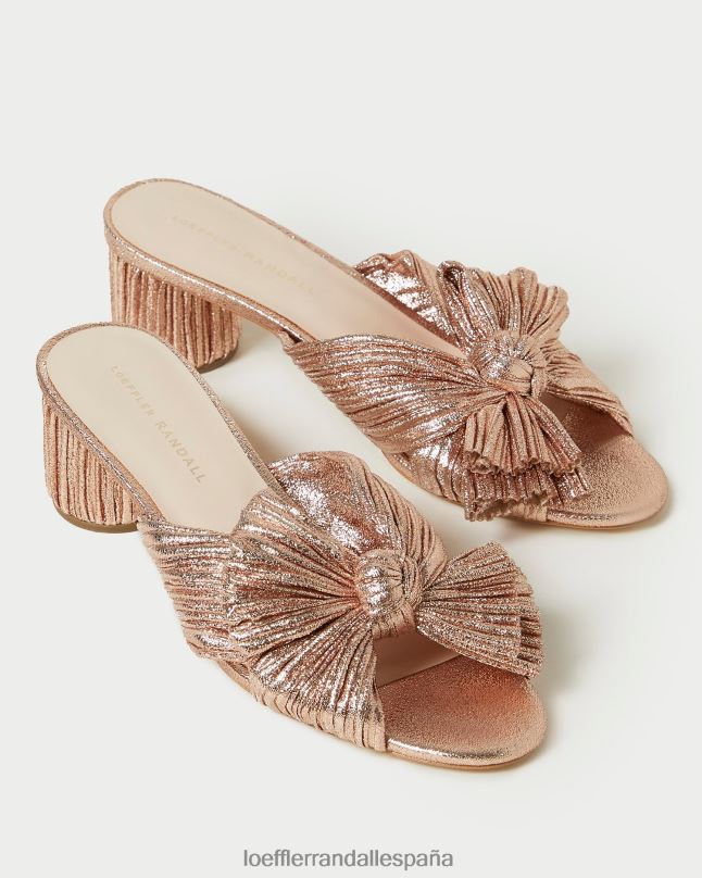 zapatos 0428263 duna mujer Loeffler Randall tacón emilia con lazo plisado