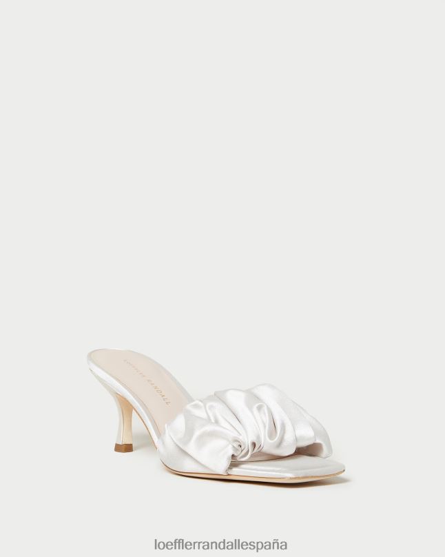 zapatos 0428265 crema mujer Loeffler Randall mules bianca con tacón gatito