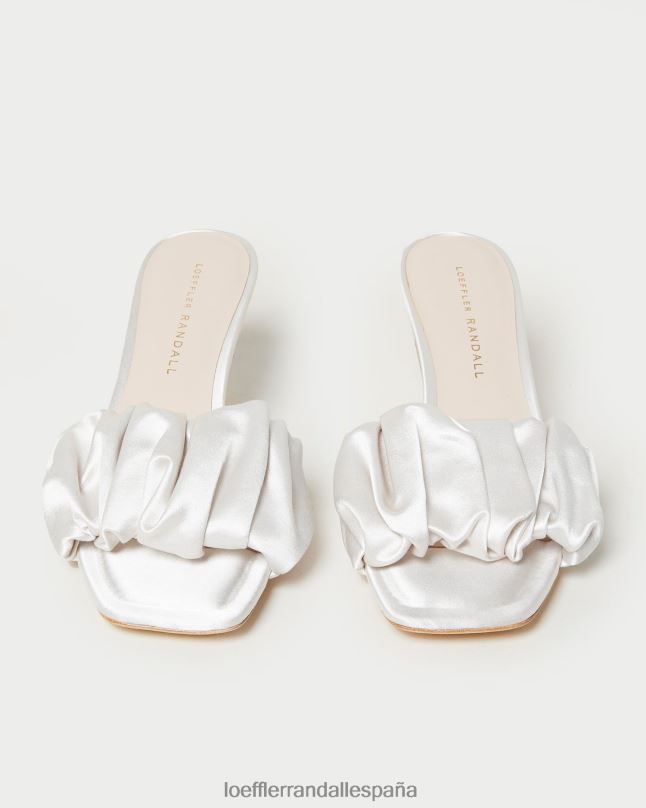 zapatos 0428265 crema mujer Loeffler Randall mules bianca con tacón gatito