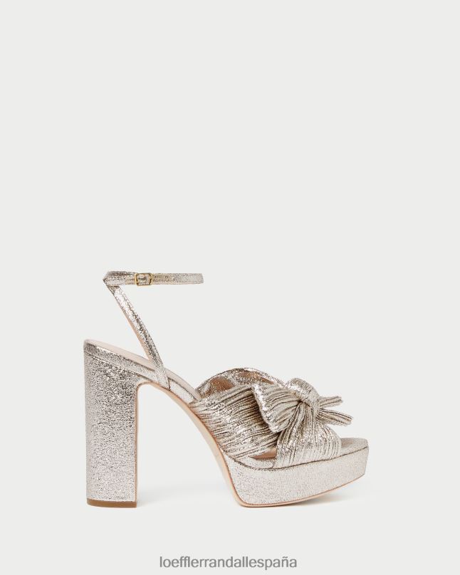 zapatos 0428268 champán mujer Loeffler Randall natalia plataforma lazo tacón