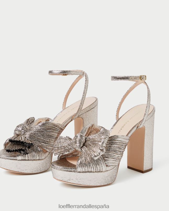 zapatos 0428268 champán mujer Loeffler Randall natalia plataforma lazo tacón