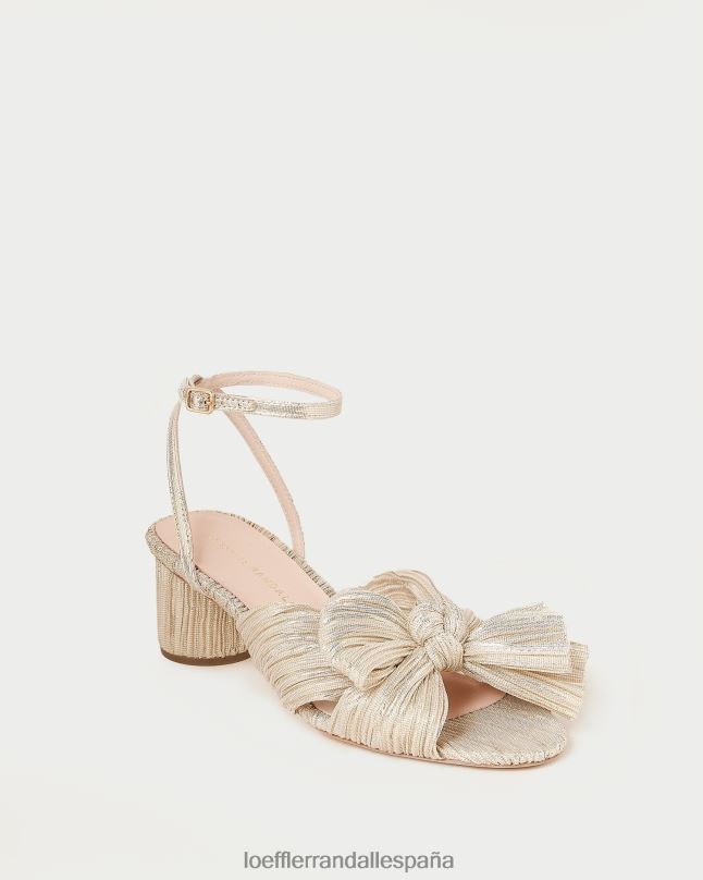 zapatos 042826 platino mujer Loeffler Randall tacón con lazo plisado dahlia