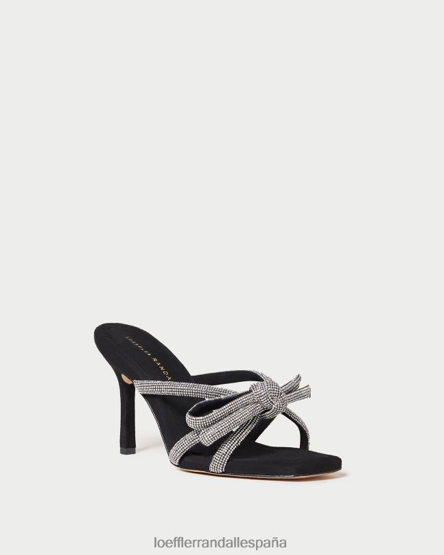zapatos 0428271 negro mujer Loeffler Randall tacón con lazo Margi de gamuza