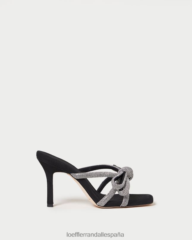 zapatos 0428271 negro mujer Loeffler Randall tacón con lazo Margi de gamuza