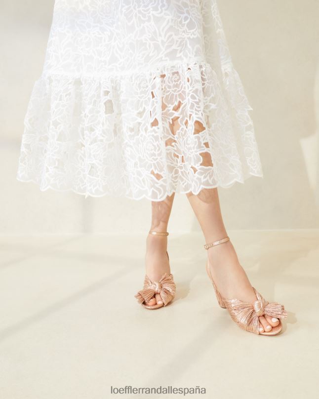 zapatos 0428272 duna mujer Loeffler Randall tacón con lazo plisado camelia