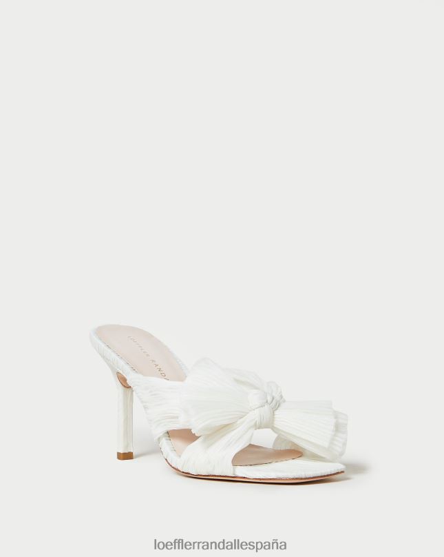 zapatos 0428273 perla mujer Loeffler Randall mules claudia con lazo plisado