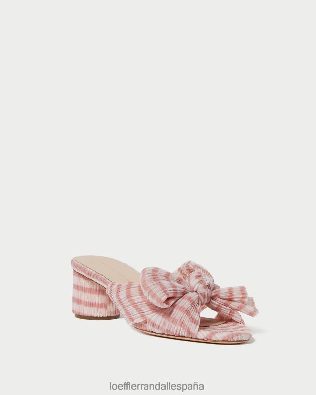 zapatos 0428279 cuadros de color rosa suave mujer Loeffler Randall tacón con lazo emilia