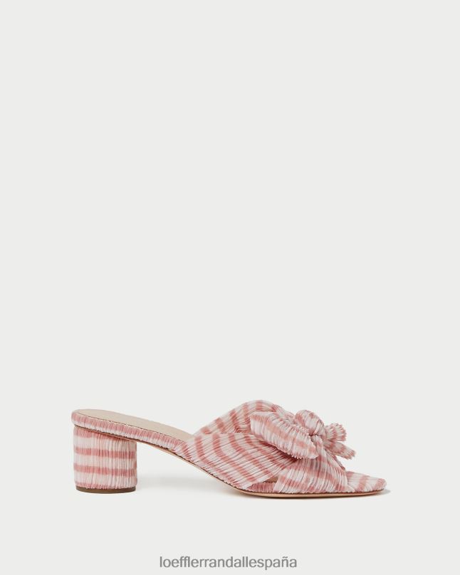zapatos 0428279 cuadros de color rosa suave mujer Loeffler Randall tacón con lazo emilia