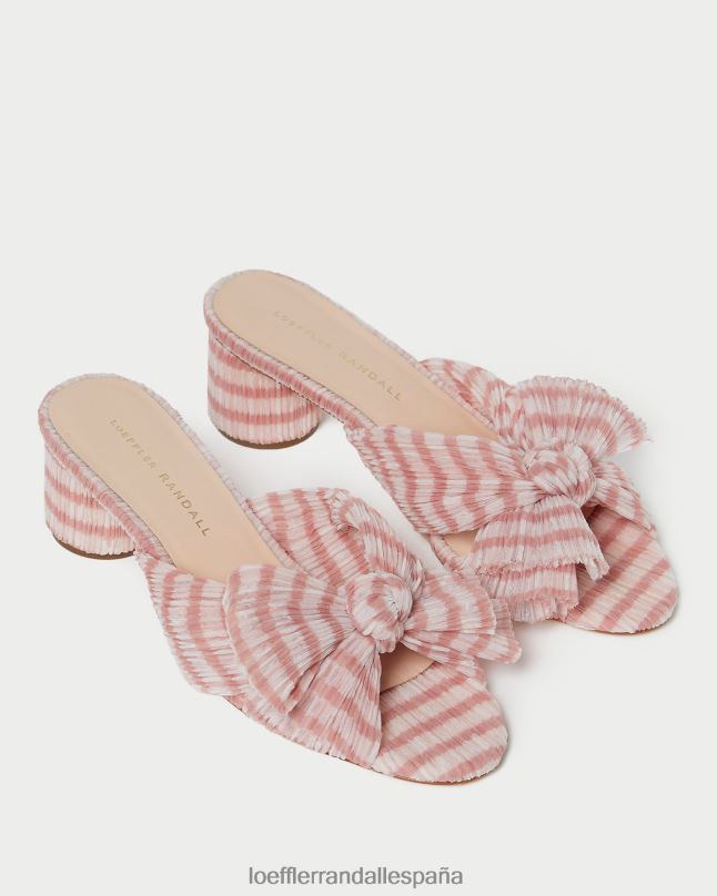 zapatos 0428279 cuadros de color rosa suave mujer Loeffler Randall tacón con lazo emilia