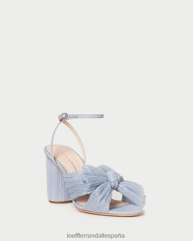 zapatos 042827 azul mujer Loeffler Randall tacón con lazo plisado camelia