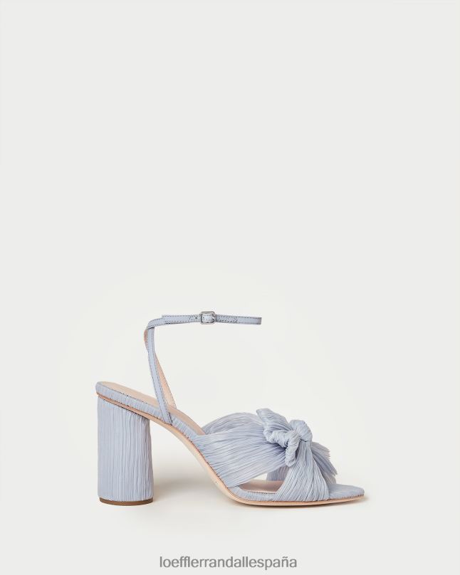 zapatos 042827 azul mujer Loeffler Randall tacón con lazo plisado camelia