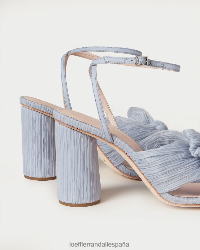 zapatos 042827 azul mujer Loeffler Randall tacón con lazo plisado camelia