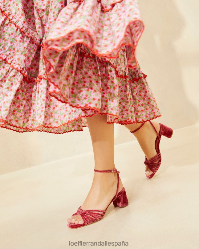 zapatos 0428280 Rosa de té mujer Loeffler Randall tacón medio con nudo olivia
