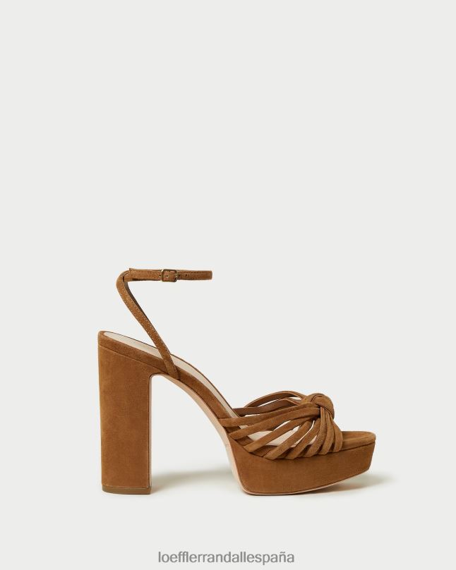 zapatos 0428281 cacao mujer Loeffler Randall sandalia con plataforma y nudo rivka